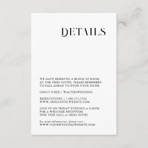 Minimale en chic zwarte en witte details kaart