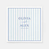 Minimale en chique blauwe Franse gepersonaliseerde Servet (Voorkant)