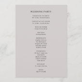 Minimale en chique grijs met zwarte rand bruiloft programma (Achterkant)