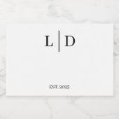 Minimale en eenvoudige persoonlijke bruiloft likeurfles etiket (Enkel label)