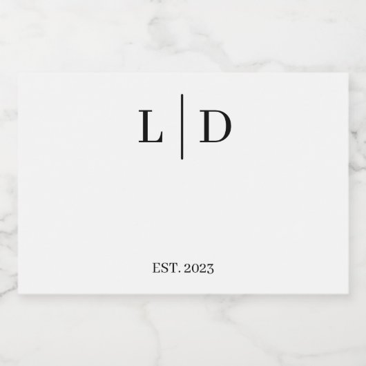 Minimale en eenvoudige persoonlijke bruiloft likeurfles etiket (Enkel label)