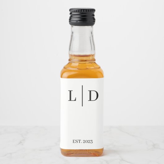 Minimale en eenvoudige persoonlijke bruiloft likeurfles etiket (Voorkant)