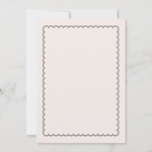 Minimale en eenvoudige 'scalloped'-partij kaart (Achterkant)