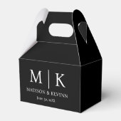 Minimale en elegante zwarte en witte monogram brui bedankdoosjes (Achterkant)