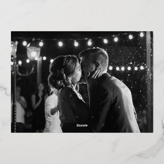 Minimale en grafische goudolie - Hartelijk dank -  Folie Uitnodiging (Achterkant)