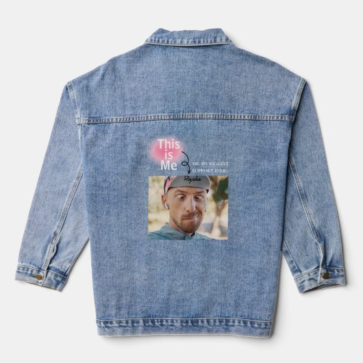 Minimale en grappige aangepaste foto toevoegen met denim jacket (Achterkant)