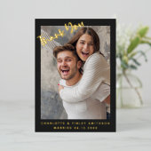 Minimale en moderne aangepaste bruiloft voor scrip folie feestdagenkaart (Staand Voorkant)