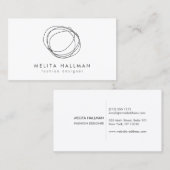 Minimale en moderne Black Designer Scribble Logo Visitekaartje (Voorkant / Achterkant)
