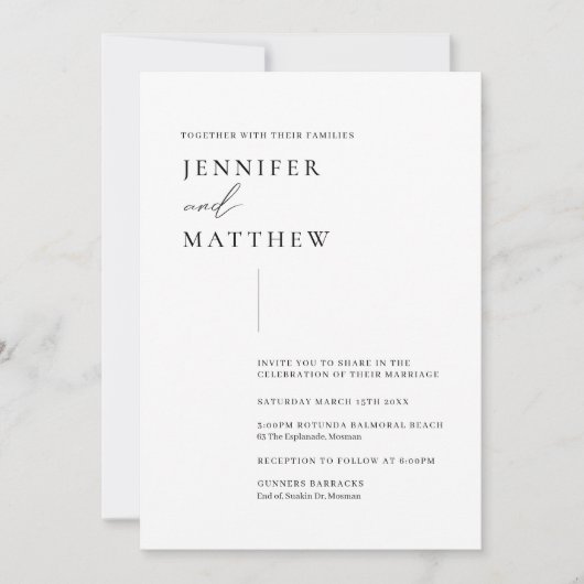 Minimale en moderne eenvoudige trouwuitnodiging kaart (Voorkant)