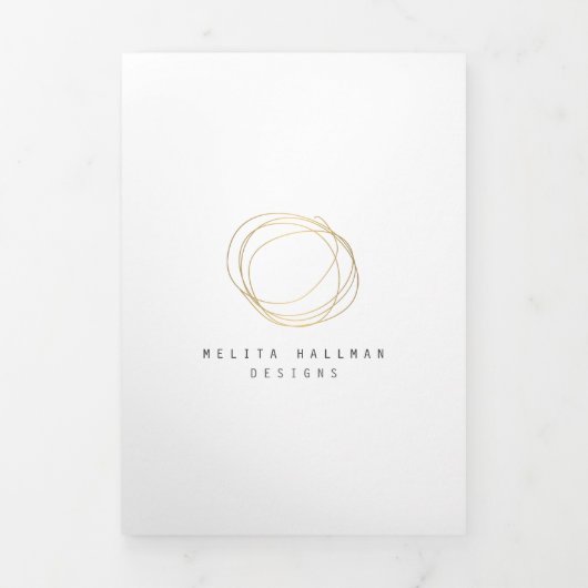 Minimale en moderne Gold Designer krabbelbrochure Drieluik Kaart (Cover)