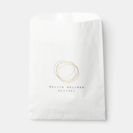 Minimale en moderne Gold Designer Scribble Logo Bedankzakje (Voorkant)