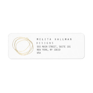 Minimale en moderne Gold Designer Scribble Logo Etiket