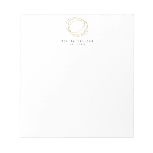 Minimale en moderne Gold Designer Scribble Logo Notitieblok (Voorkant)