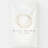 Minimale en moderne Gold Designer Scribble Logo Spandoek (Verticaal)
