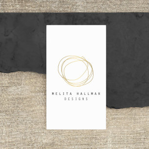 Minimale en moderne Gold Designer Scribble Logo Visitekaartje
