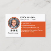 Minimale en moderne Oranje QR-code op vrijwillige  Visitekaartje (Voorkant)