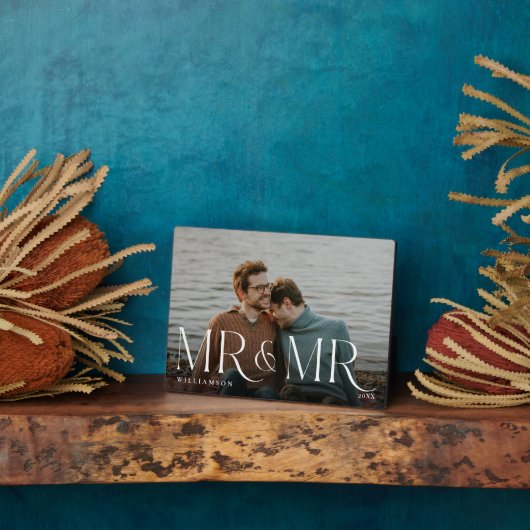 Minimale en moderne Passen getrouwd Mr & Mr. Coupl Fotoplaat (Zijkant)