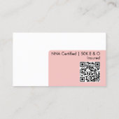 Minimale en moderne QR-code (roze) - op termijn Visitekaartje (Achterkant)