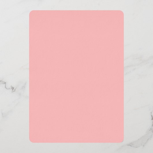 Minimale en moderne roze en gouden opslagdatum folie uitnodiging (Achterkant)