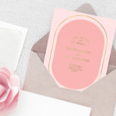 Minimale en moderne roze en gouden opslagdatum folie uitnodiging