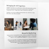 Minimale en professionele marketing en verkoop drieluik kaart (Binnenzijde eerst)