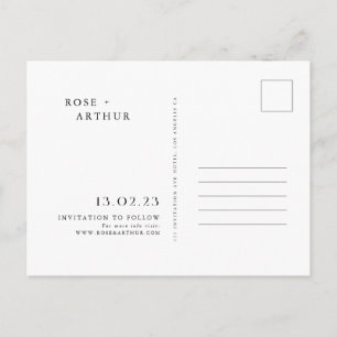 Minimale en stijlvolle Save The Date uitnodiging Briefkaart