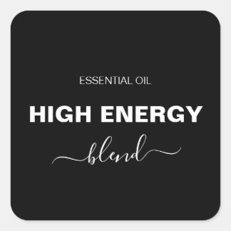 Minimale Essential Oil Blend Black Roller Bottle Vierkante Sticker