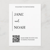 Minimale esthetische bruiloft uitnodigt met QR-cod Feestdagenkaart (Voorkant)