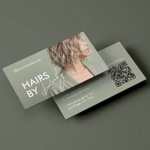 Minimale esthetische haarstylist therapeut sage visitekaartje