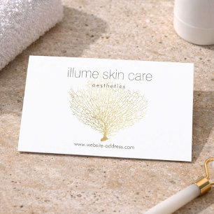 Minimale Esthetische Med Spa Goud Koraal Ontwerp Visitekaartje