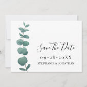 Minimale eucalyptus bruiloft Opslaan van de datum  Save The Date (Voorkant)