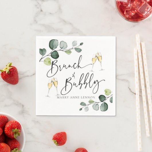 Minimale Eucalyptus Brunch en Bubble Napkins Servet (Insitu)