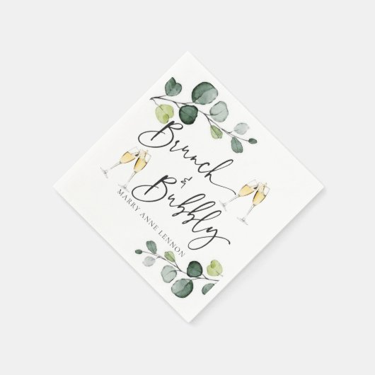 Minimale Eucalyptus Brunch en Bubble Napkins Servet (Hoek)