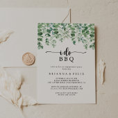 Minimale Eucalyptus I Do BBQ Engagement Party Kaart