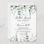 Minimale Eucalyptus Vrijgezellenfeest Tea Party Kaart (Voorkant)