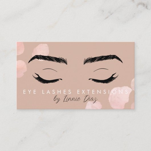 Minimale Eyelashes Extensions Salon Pink B Visitekaartje (Voorkant)