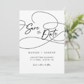 Minimale fancy script "Save The Date" trouwfoto Save The Date (Staand voorkant)