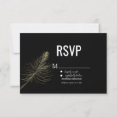 Minimale Faux Gold Feather Bohemian RSVP Kaart (Voorkant)