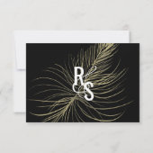 Minimale Faux Gold Feather Bohemian RSVP Kaart (Achterkant)