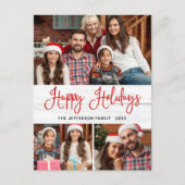 Minimale feestdag met 3 PHOTO-feestdagen Briefkaart (Voorkant)