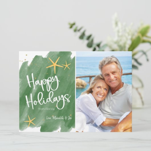 Minimale feestdag voor groene en goudstrand Waterv (Staand voorkant)