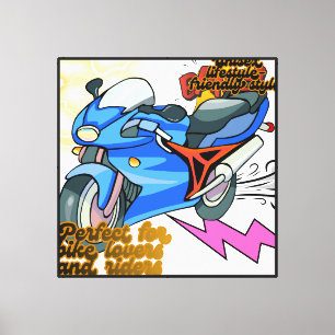 Minimale fiets kunst grafiek – Motorfiets Canvas Afdruk