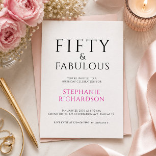 Minimale Fifty and Fabulous 50ste verjaardagsfeest Kaart