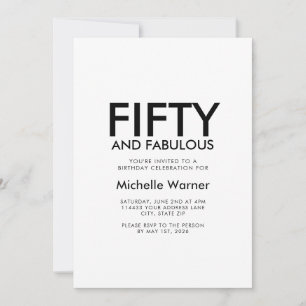 Minimale Fifty and Fabulous 50ste verpartij Kaart