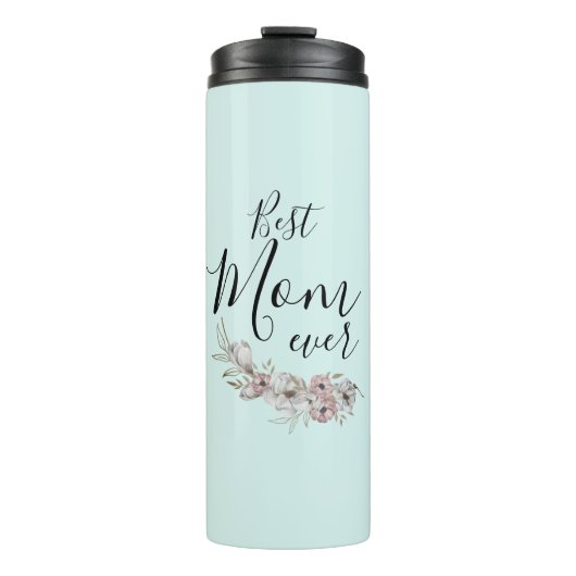 Minimale Floral Best Mam ooit Thermosbeker (Voorkant)