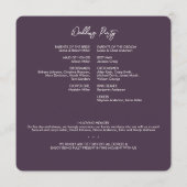 Minimale Floral Botanische Aubergine Paarse bruilo Programma (Achterkant)