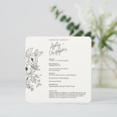 Minimale Floral Botanische Melk Wit Bruiloft Programma (Staand voorkant)