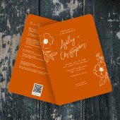 Minimale Floral Botanische Sinaasappel All-in-One Kaart