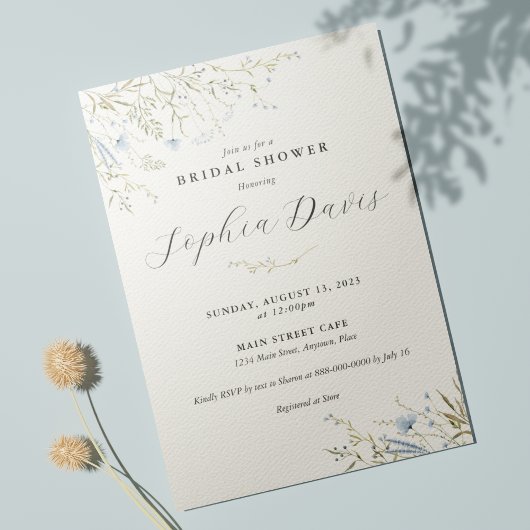 Minimale Floral Bridal Shower Kaart