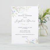 Minimale Floral Bridal Shower Kaart (Staand voorkant)